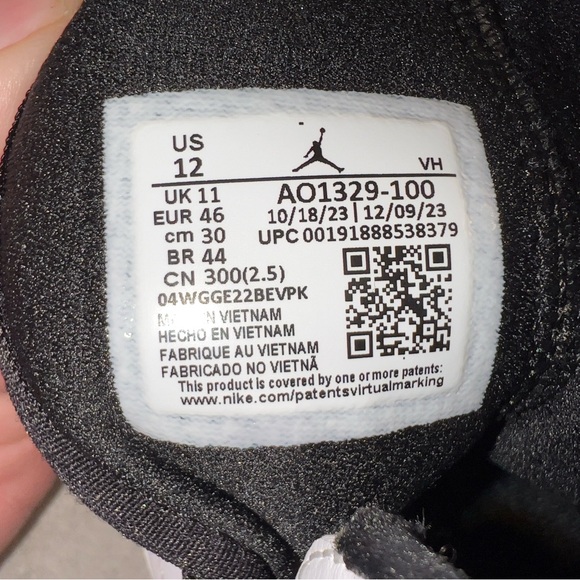 Air Jordan Fadeaway "White/ Black Concord" "BRAND NEW" men size 12 - Picture 9 of 12